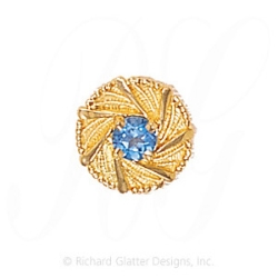 GS439 BT - 14 Karat Gold Blue Topaz Slide 